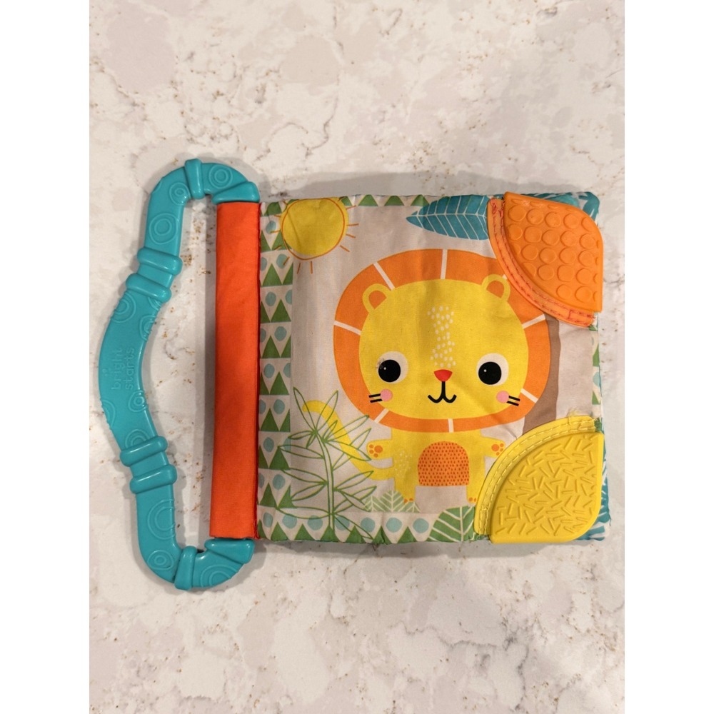 Bright Starts Teethe & Read Soft Fabric Baby Book Jungle Animals Teether Toy